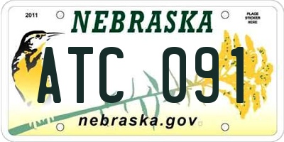 NE license plate ATC091