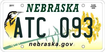 NE license plate ATC093