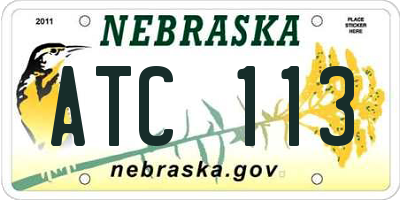 NE license plate ATC113