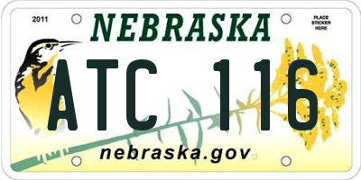 NE license plate ATC116