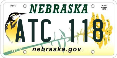 NE license plate ATC118