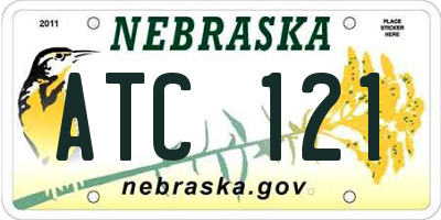 NE license plate ATC121