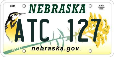 NE license plate ATC127