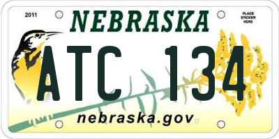 NE license plate ATC134