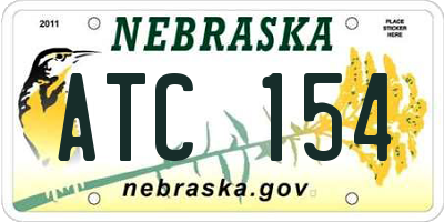 NE license plate ATC154