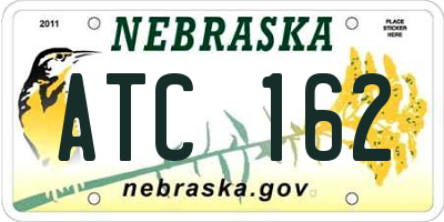 NE license plate ATC162