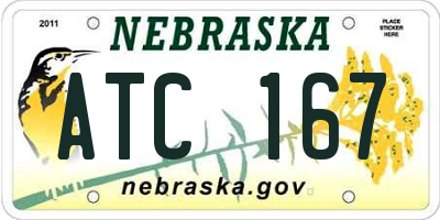 NE license plate ATC167