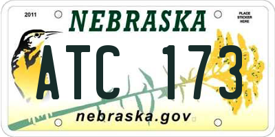 NE license plate ATC173