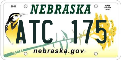 NE license plate ATC175