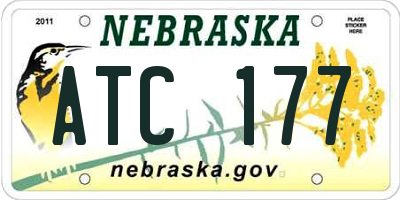 NE license plate ATC177