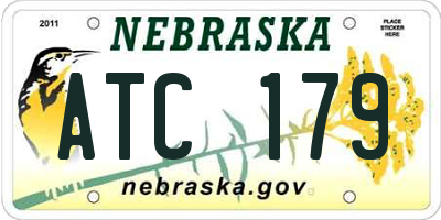 NE license plate ATC179