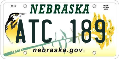 NE license plate ATC189