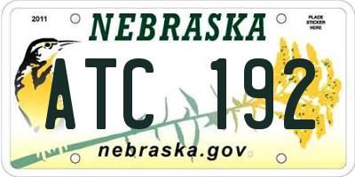 NE license plate ATC192