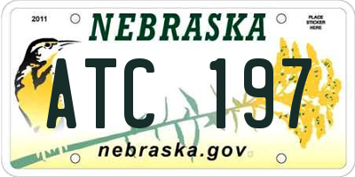 NE license plate ATC197