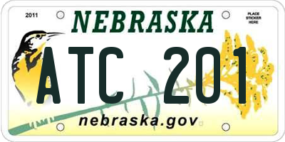 NE license plate ATC201