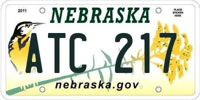 NE license plate ATC217