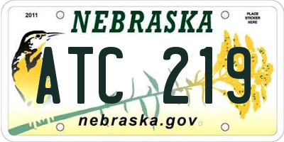 NE license plate ATC219