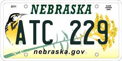 NE license plate ATC229