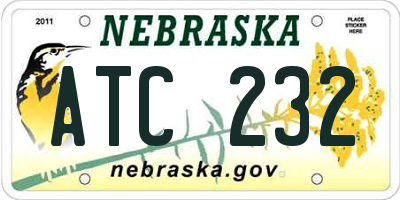 NE license plate ATC232