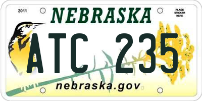 NE license plate ATC235