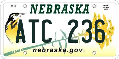 NE license plate ATC236