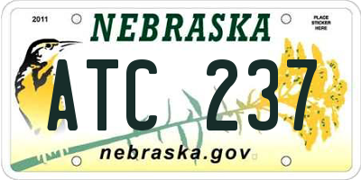 NE license plate ATC237