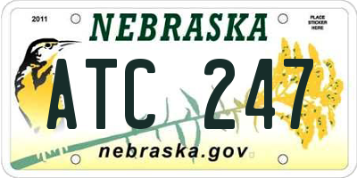 NE license plate ATC247