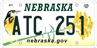 NE license plate ATC251