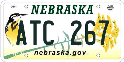 NE license plate ATC267