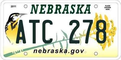 NE license plate ATC278
