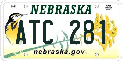 NE license plate ATC281