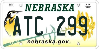 NE license plate ATC299