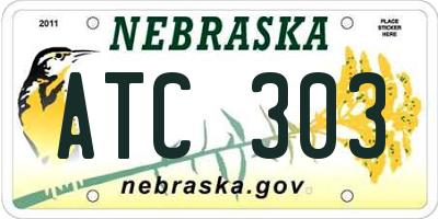 NE license plate ATC303