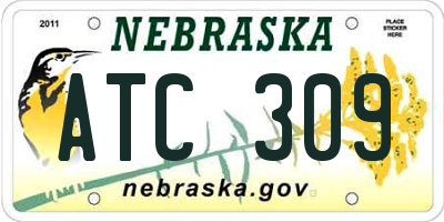 NE license plate ATC309