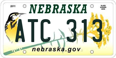 NE license plate ATC313