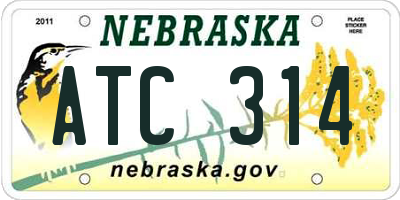 NE license plate ATC314