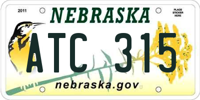 NE license plate ATC315