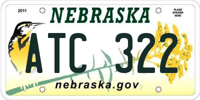 NE license plate ATC322