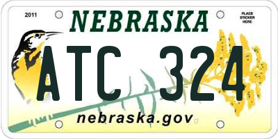 NE license plate ATC324