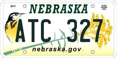 NE license plate ATC327