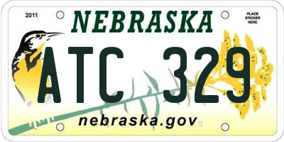 NE license plate ATC329