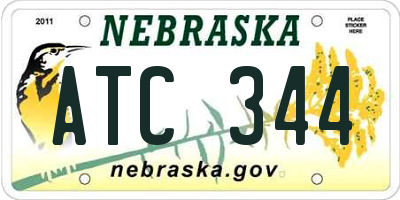 NE license plate ATC344
