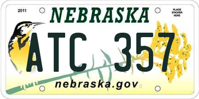 NE license plate ATC357