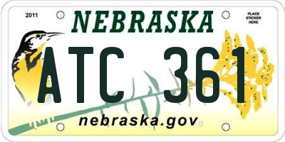 NE license plate ATC361