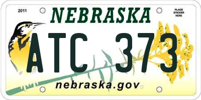 NE license plate ATC373