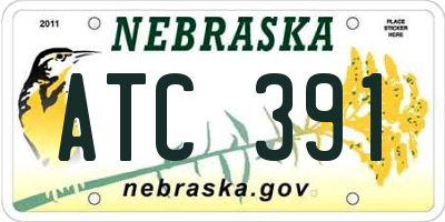 NE license plate ATC391