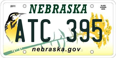 NE license plate ATC395