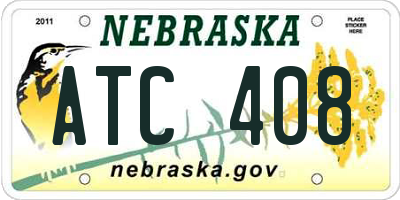 NE license plate ATC408