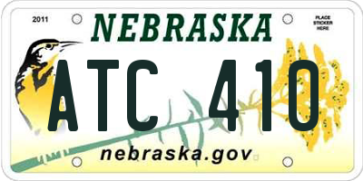 NE license plate ATC410