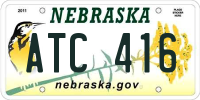 NE license plate ATC416